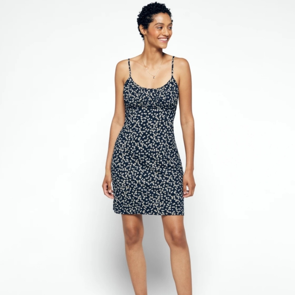 Nine Britton soft brushed navy print dress